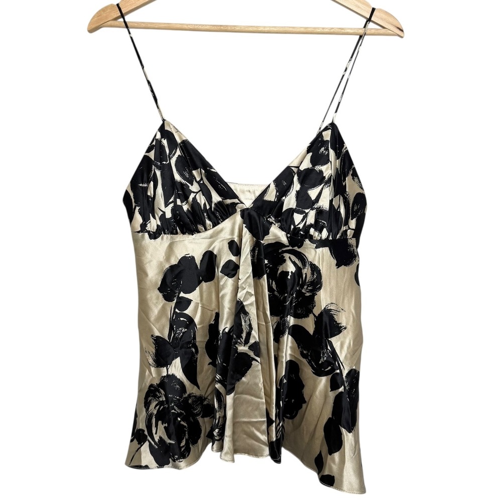 Vintage Y2K Milly of New York Floral Silk Babydoll Top Going Out Feminine Sultry